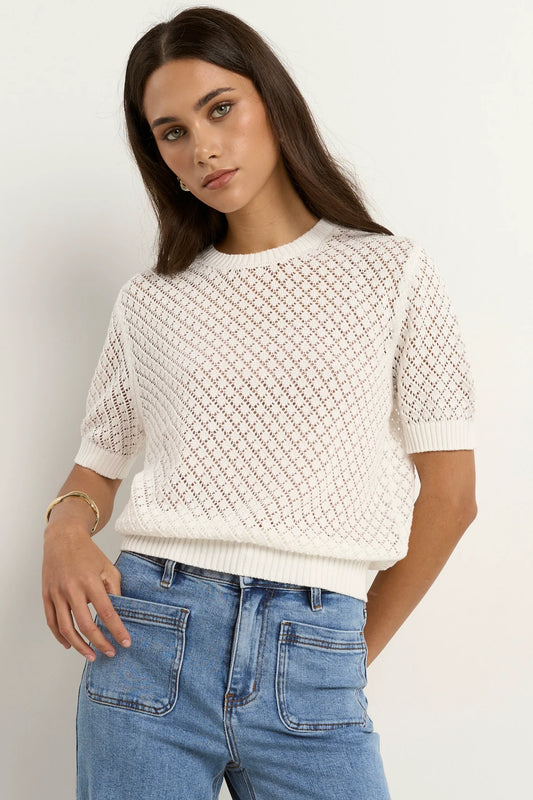 IVY + JACK DAPPLE KNIT TEE - Ivory