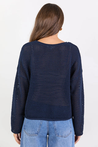 RE UNION - DAWN CROCHET KNIT - Ink