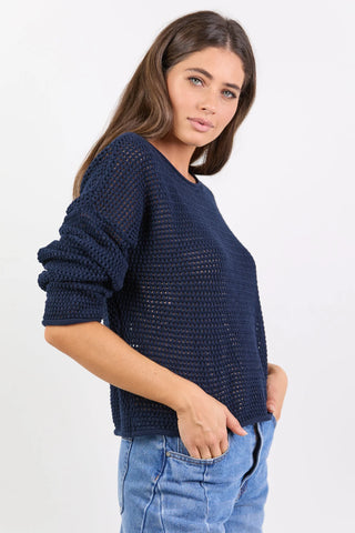 RE UNION - DAWN CROCHET KNIT - Ink