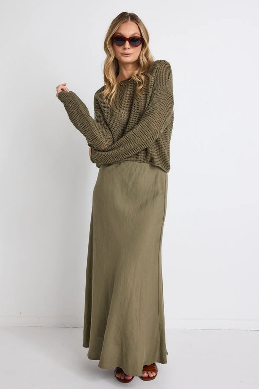 RE:UNION DAWN CROCHET JUMPER  Khaki