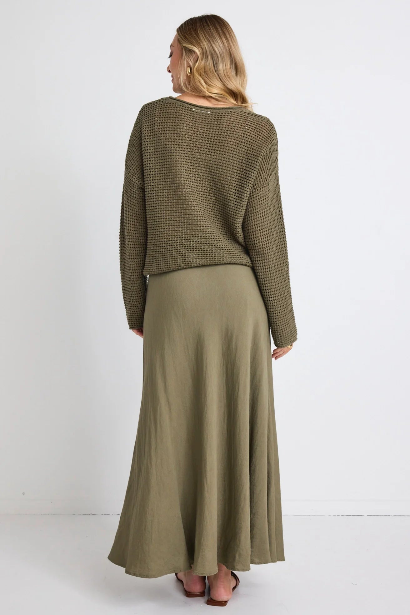 RE:UNION DAWN CROCHET JUMPER  Khaki
