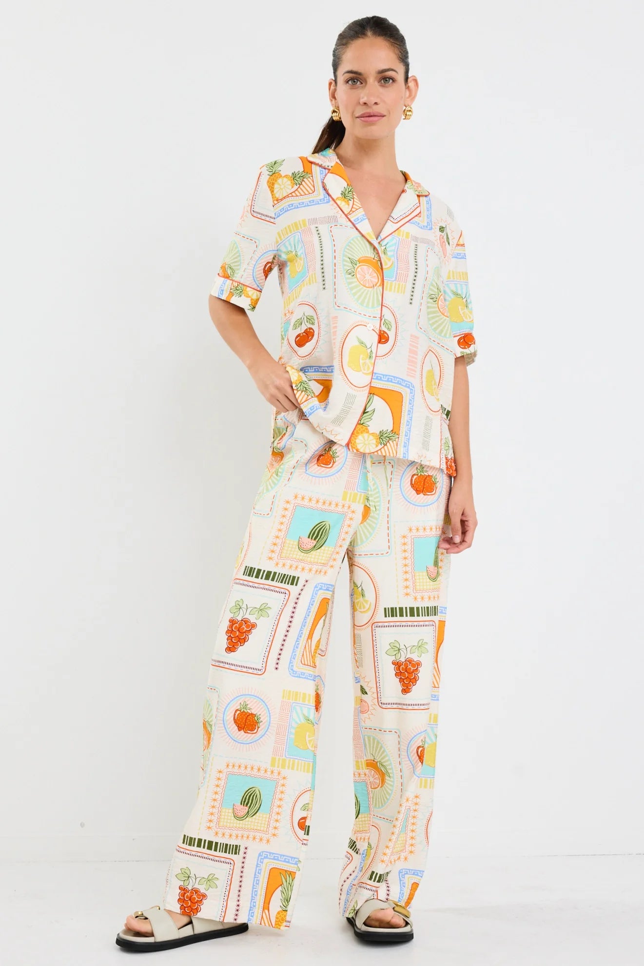 BY ROSA TOPICAL POSTCARD SHIRT