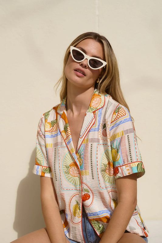 BY ROSA TOPICAL POSTCARD SHIRT
