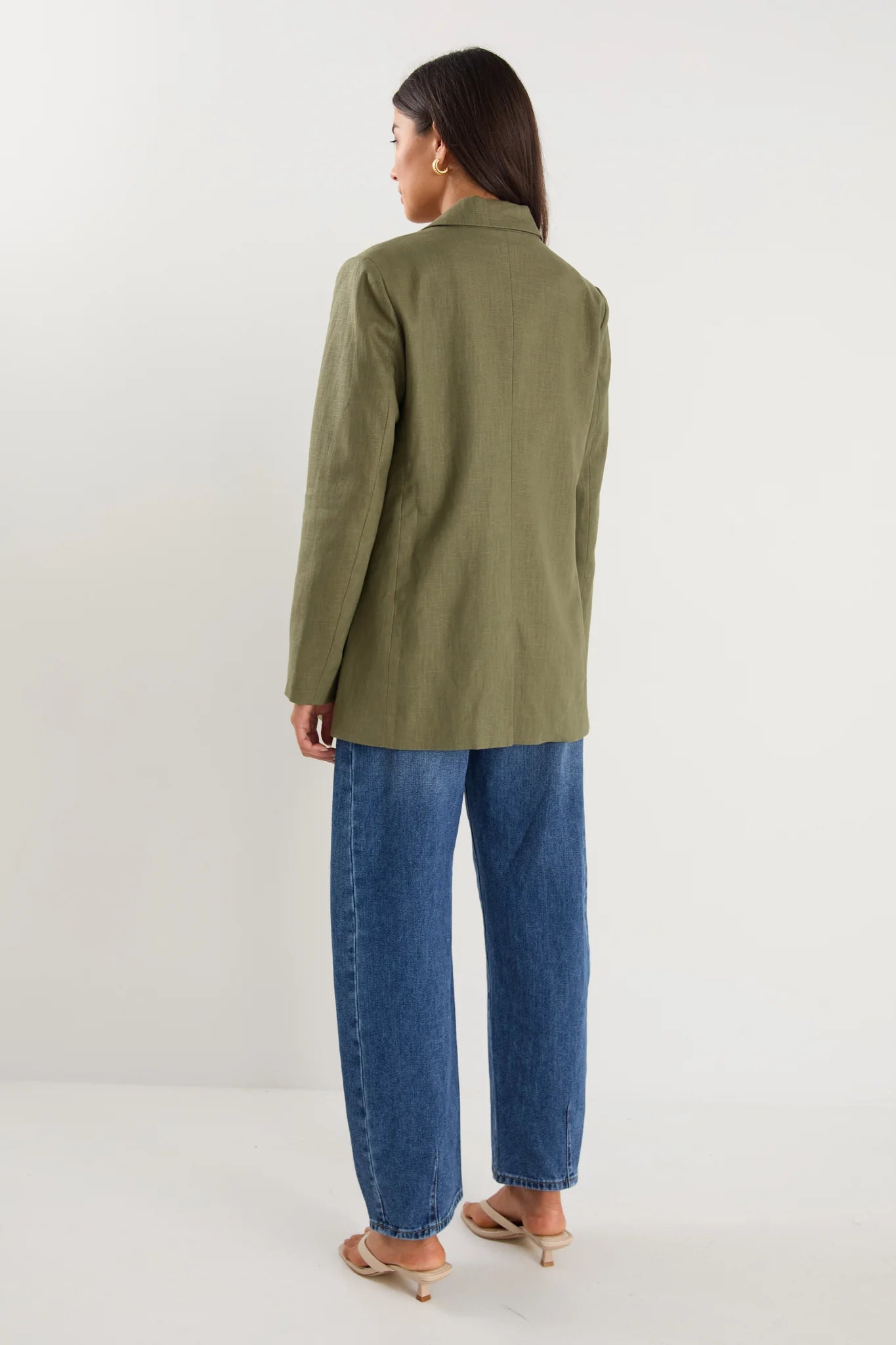 IVY + JACK  DOCK ROLLED SLEEVE BLAZER - Soft Khaki