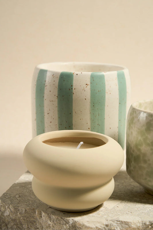 DOUBLE BUBBLE SOY WAX CANDLE - Tan