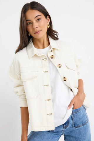 AMONG THE BRAVE - ECHO DENIM JACKET - Ecru