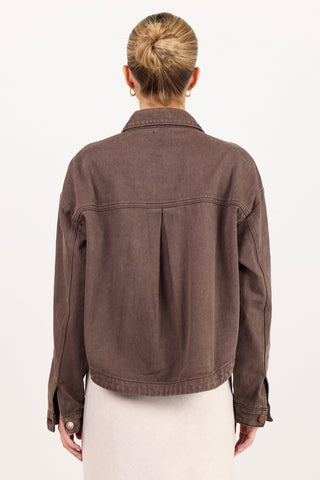 AMONG THE BRAVE - ECHO DENIM JACKET - Mocha