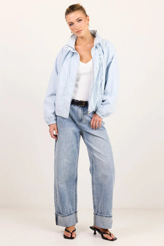 STORIES TO BE TOLD - ELEMENT FUNNEL NECK BOMBER JACKET - Ice Blue