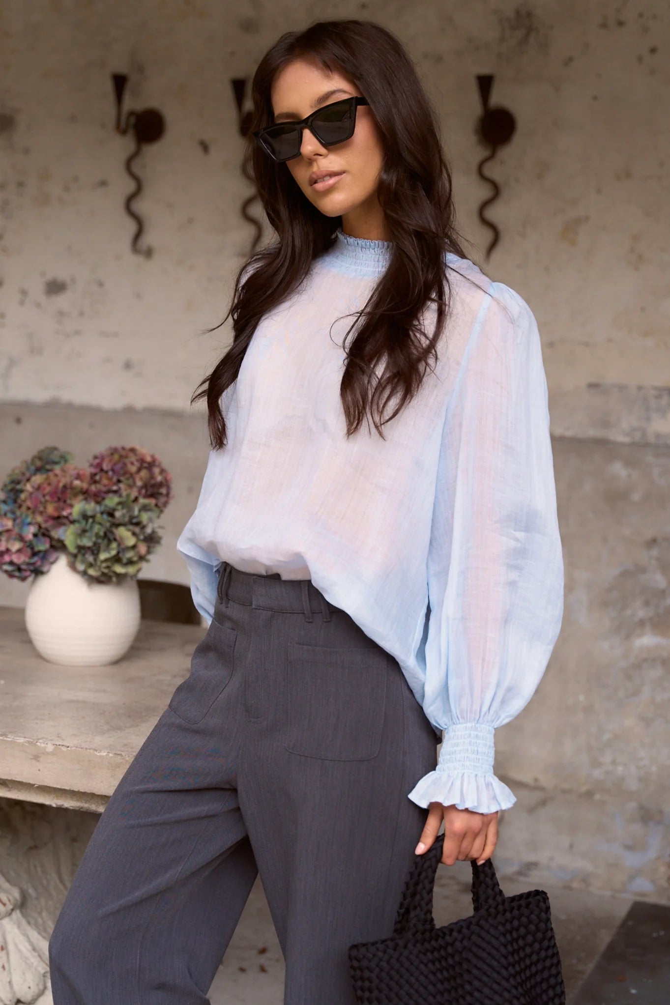 AMONG THE BRAVE EMBRACE TOP - Ice Blue