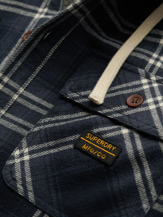 SUPERDRY - SURPLUS HOODED CHECK SHIRT - Navy Window Check