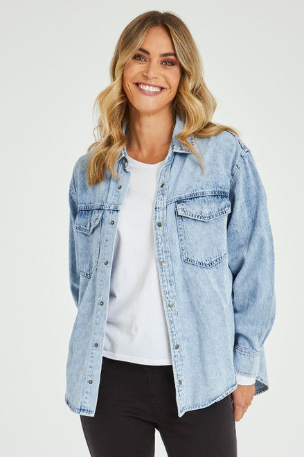 FOXWOOD DAISY OVERSHIRT - LIGHT BLUE