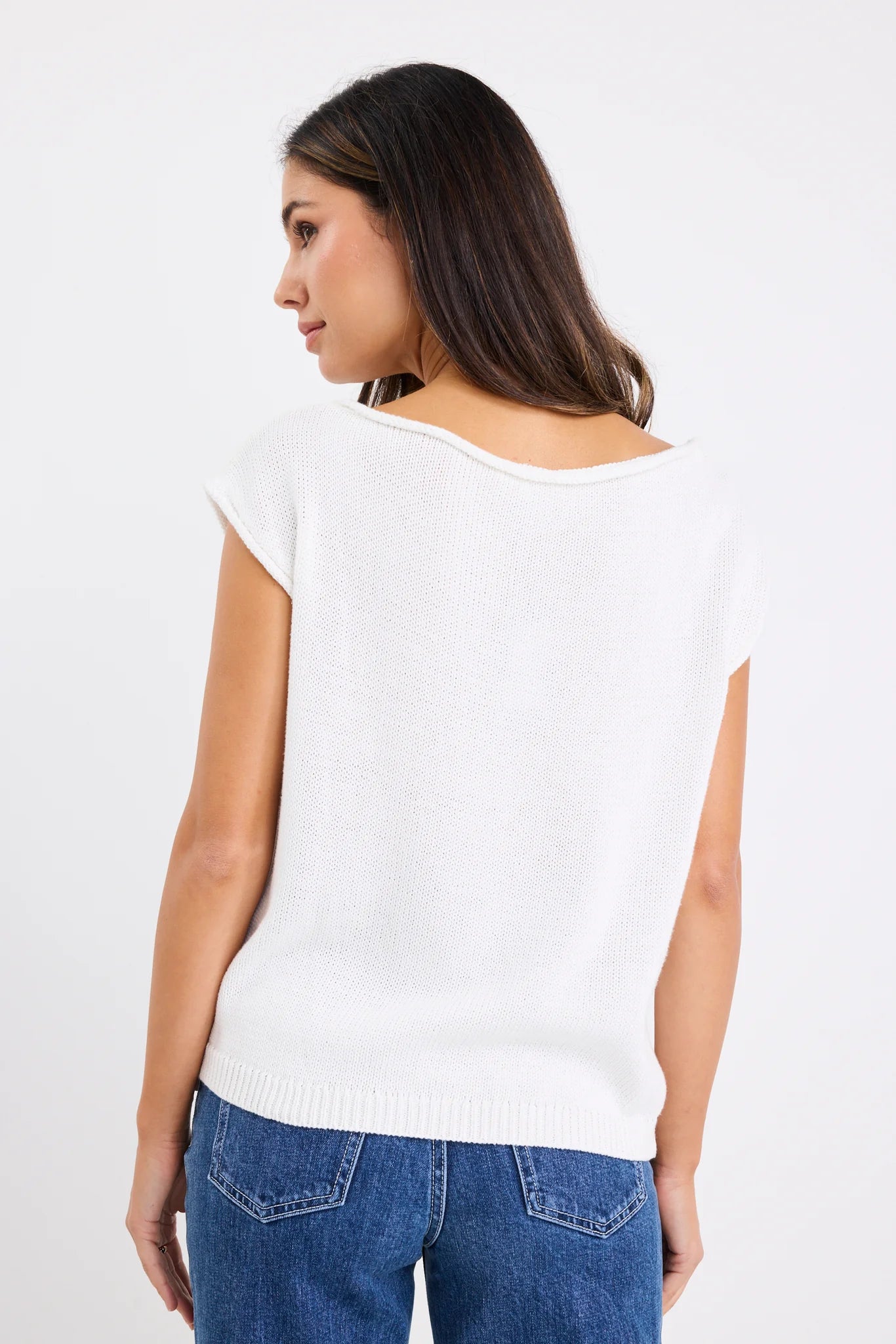 RE UNION FALLOW OFF SHOULDER KNIT TOP - Ivory