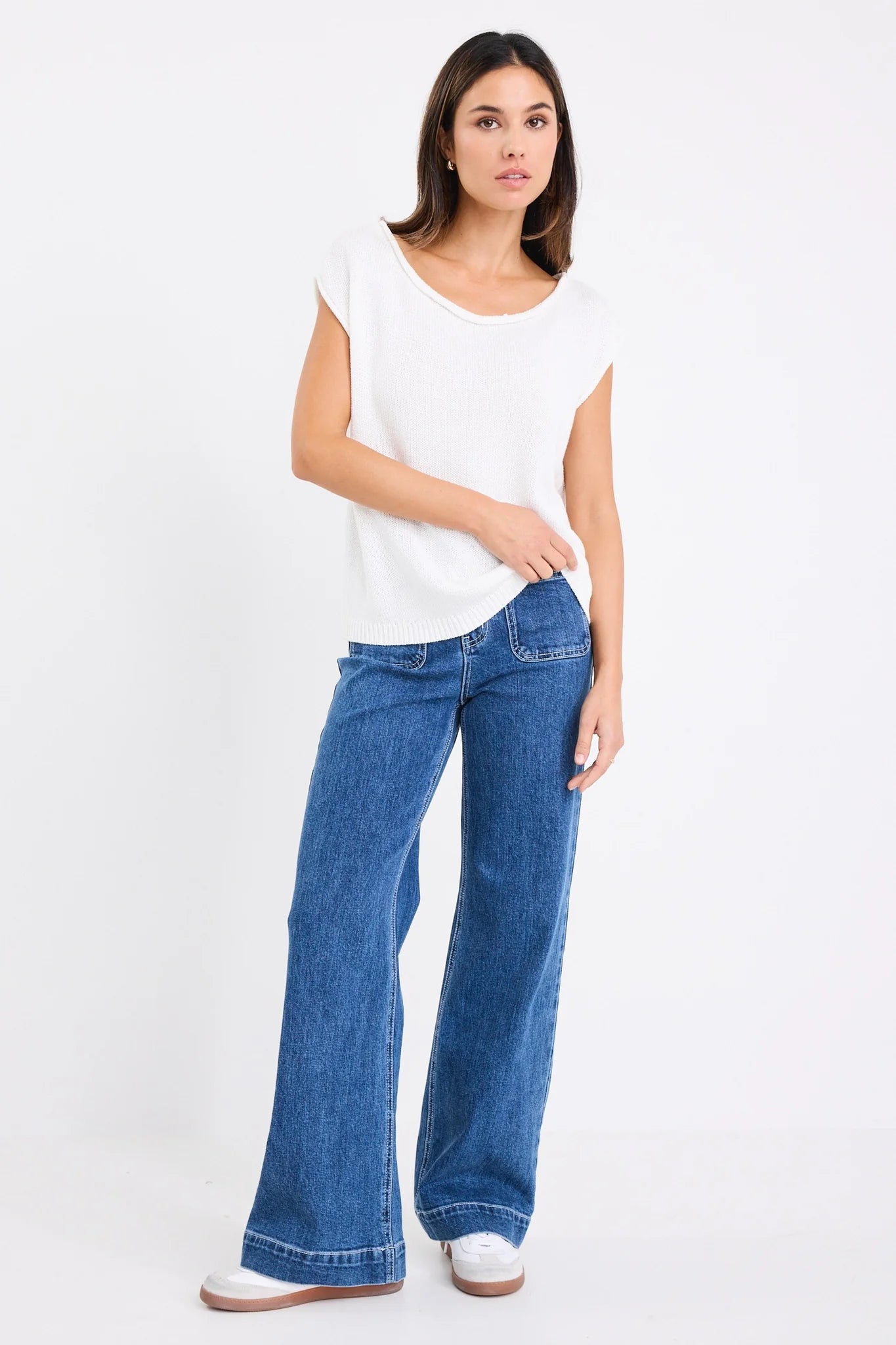 RE UNION FALLOW OFF SHOULDER KNIT TOP - Ivory