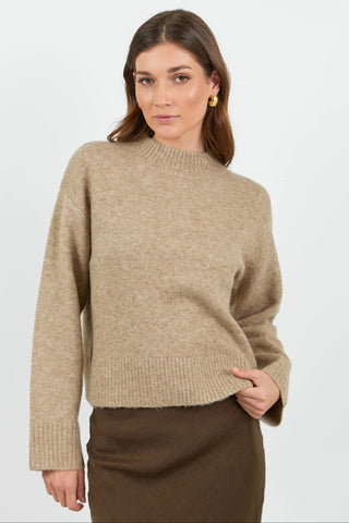 STORIES BE TOLD - FORAGE BISCUT MOCK NECK JUMPER - Biscuit
