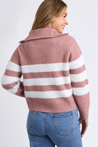 FOXWOOD GRACIE ZIP CREW - Wood rose