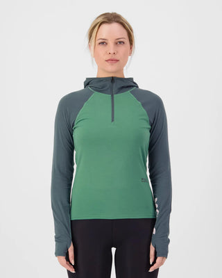 MONS ROYALE BELLA TECH WOMENS HOODIE - : Deep Jade / Dark Cypress