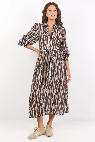 BY ROSA - GARDENIA ZEBRA SHIRT DRESS