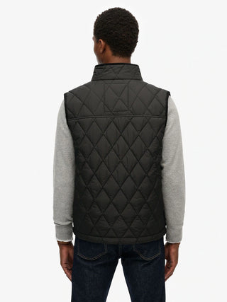 SUPERDRY QUILTED ESTATE GILET - Meteorite Black