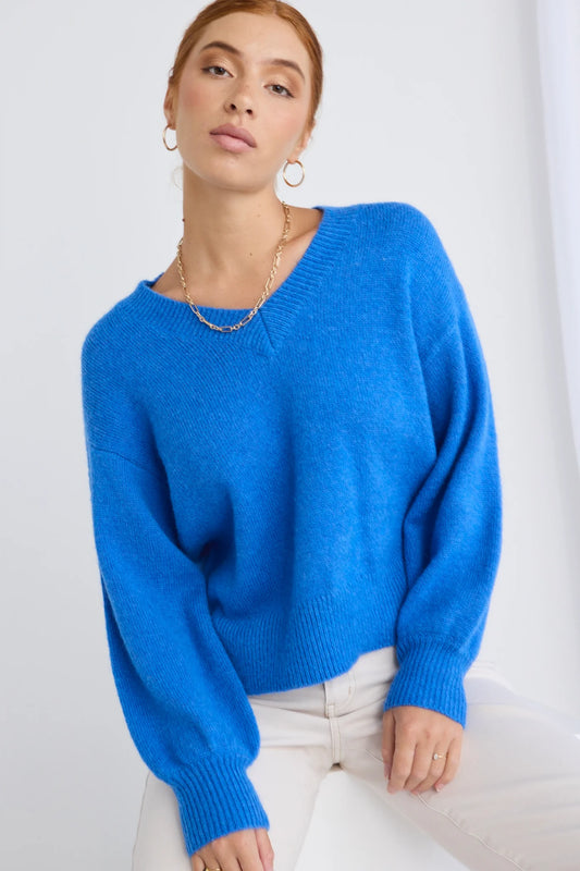 IVY + JACK HARVEST AZURE KNIT - AZURE BLUE