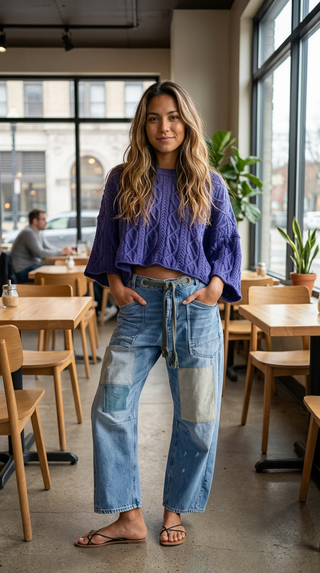 PRICKLE & POLLY - Rocker Barrel Jeans (Patch)