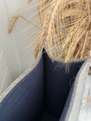 THE WOOL BAG - Navy Lining