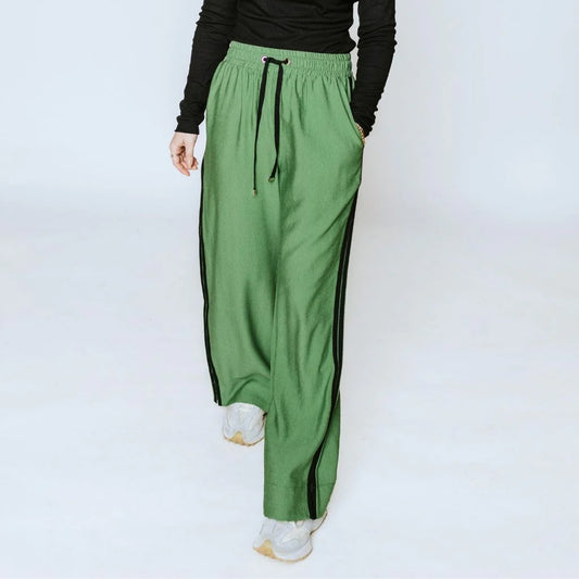 MOKE - Indiana Women's Wide Leg Pants - Dill with Black