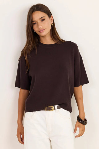 STORIES BE TOLD - INTREPID RELAXED KNIT TEE - Chocolate