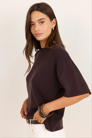 STORIES BE TOLD - INTREPID RELAXED KNIT TEE - Chocolate