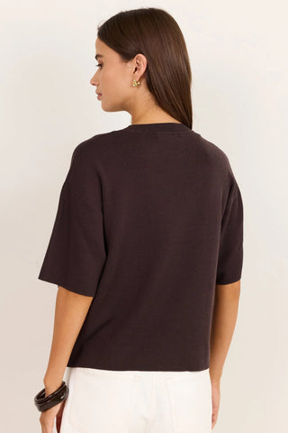 STORIES BE TOLD - INTREPID RELAXED KNIT TEE - Chocolate