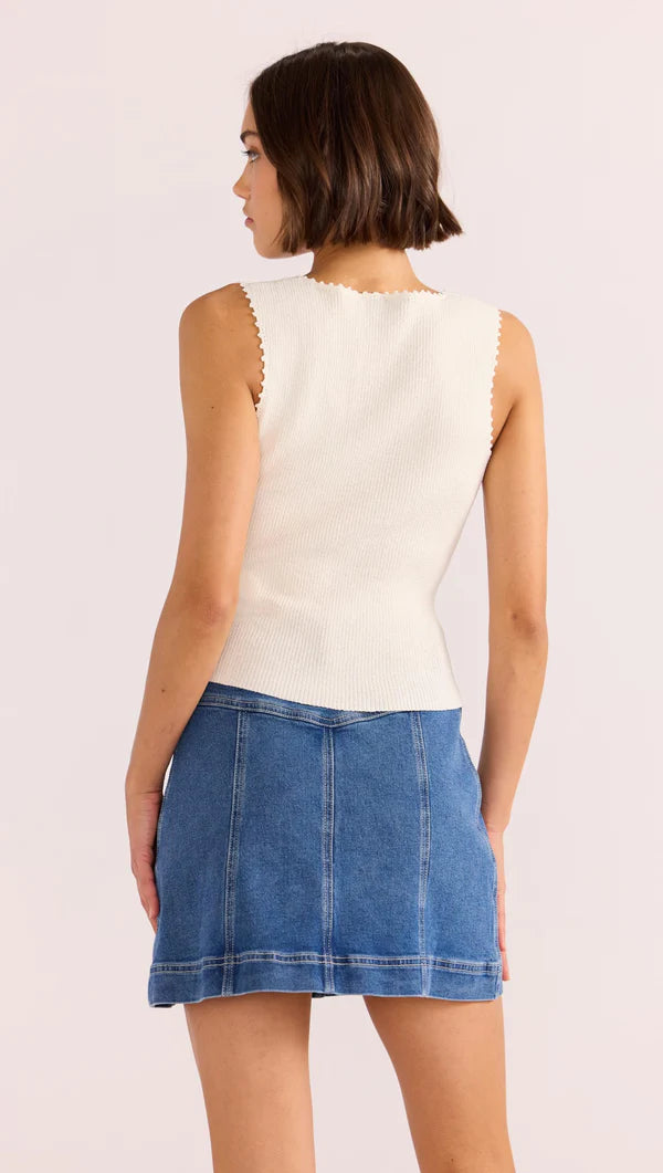 MINKPINK ISLA BOUCLE KNIT TANK - IVORY