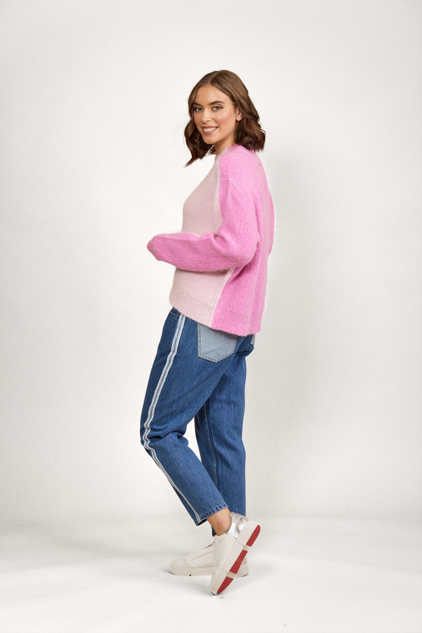 KNEWE TWO TONE SWEATER - CANDYFLOSS