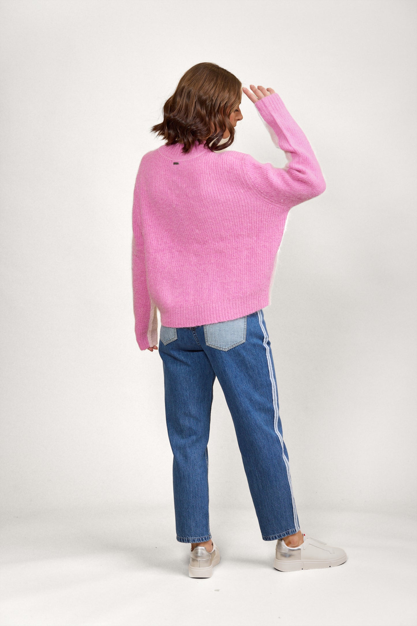 KNEWE TWO TONE SWEATER - CANDYFLOSS