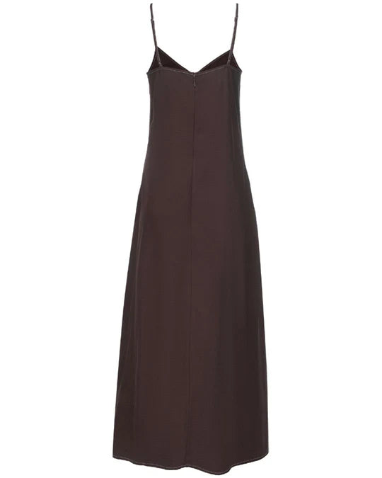 MOKE LYDIA SLIP DRESS - Cocoa