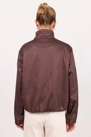 AMONG THE BRAVE - LANDSCAPE FUNNEL NECK JACKET - Chocolate