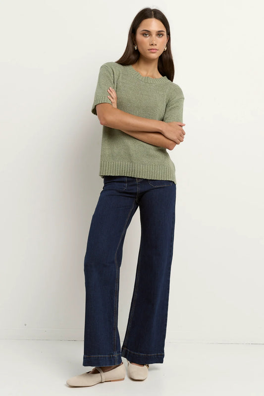 BY ROSA LOVEABLE KNIT TEE - Sage