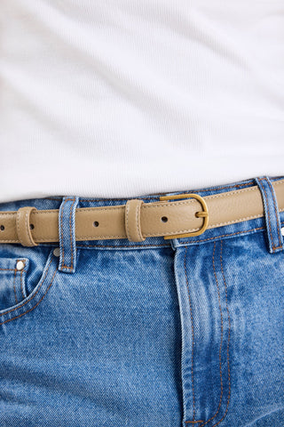 AMONG THE BRAVE BELT - LUNA - TAUPE LEATHER