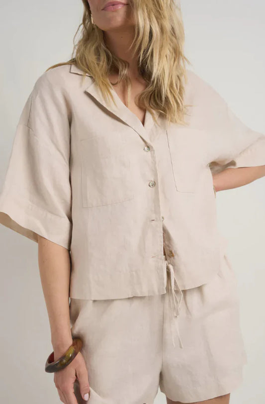 RE UNION MEANDER BOXY SHIRT - CREAM