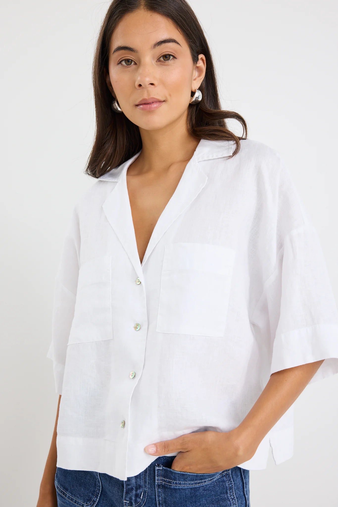 RE:UNION MEANDER BOXY SHIRT - WHITE