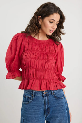 IVY + JACK - Melodic Red SS Shirred Body Top