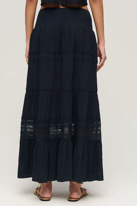 SUPERDRY IBIZA MAXI SKIRT - ELIPSE NAVY