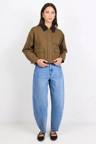 STORIES TO BE TOLD - NEWCOMER CORD COLLAR JACKET - Mocha
