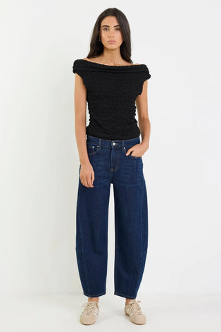 AMONG THE BRAVE - GRADUATE STRETCH BARREL JEANS - Dark Blue