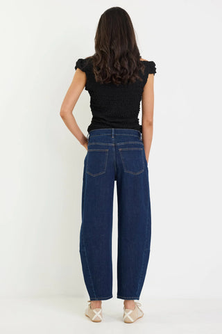 AMONG THE BRAVE - GRADUATE STRETCH BARREL JEANS - Dark Blue
