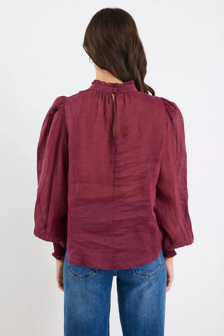 BY ROSA - POET HIGH NECK TOP - Burgundy Plum