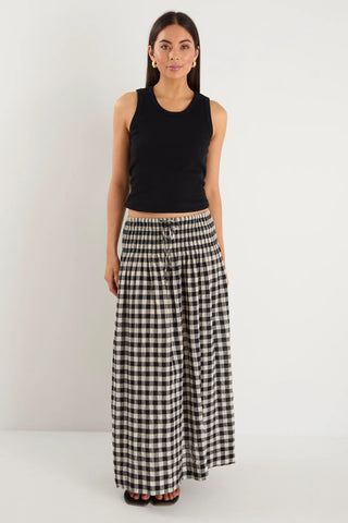 IVY + JACK CHEERFUL MAXI SKIRT - Black Gingham