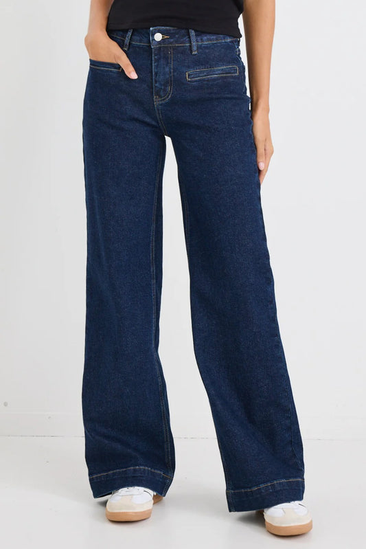 Stories be told - Concert Indigo Mid Rise Wide Leg Pocket Jean