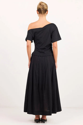 AMONG THE BRVE - PROXIMITY TEE SHIRT MAXI DRESS - Black