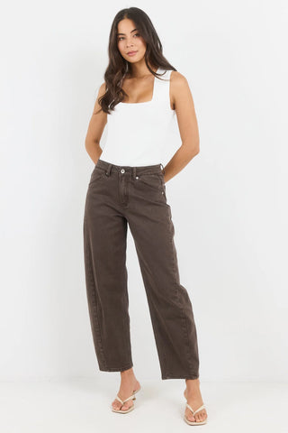 STORIES BE TOLD - IDOLISE BARREL JEAN - Mocha