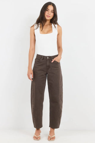 STORIES BE TOLD - IDOLISE BARREL JEAN - Mocha