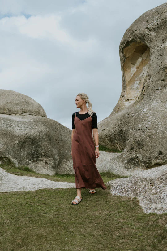MOKE LYDIA SLIP DRESS - Cocoa
